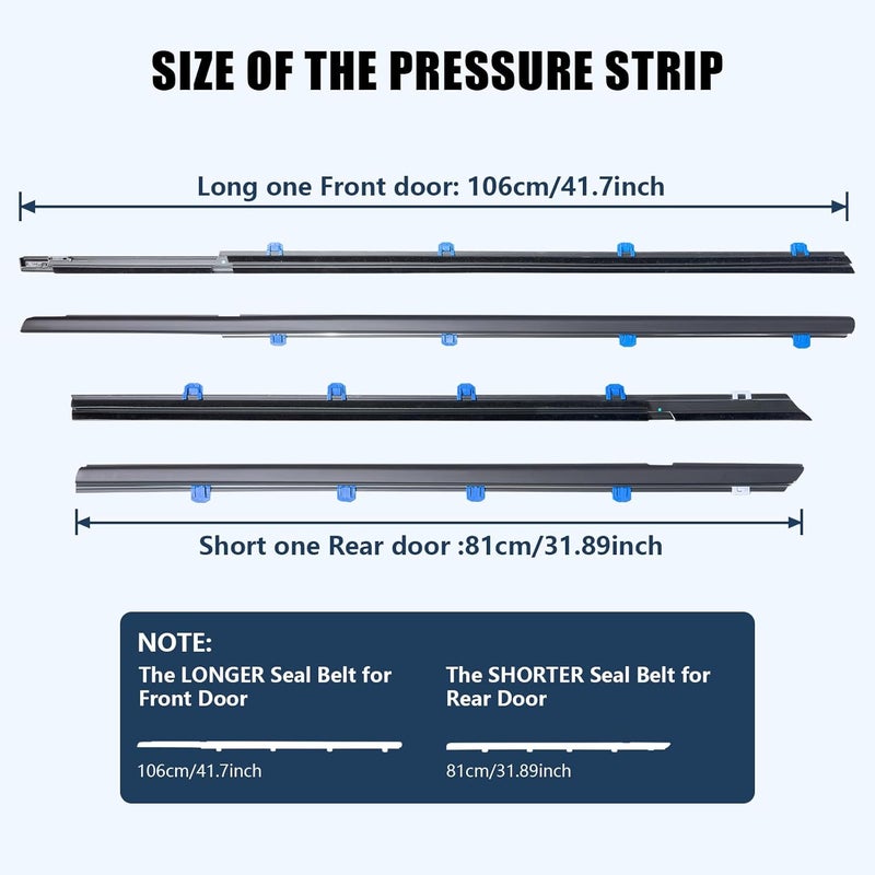 ItranMc Car Window Weather Stripping Molding Trim Belt,Compatible with Honda Civic 2012-2015 4-Door Sedan,Replace#72450-TR0-A01 72410-TR0-A01 72950-TR0-A01 72910-TR0-A01 - Image 5